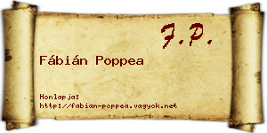 Fábián Poppea névjegykártya